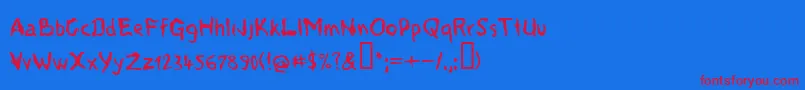 Voods ffy Font – Red Fonts on Blue Background