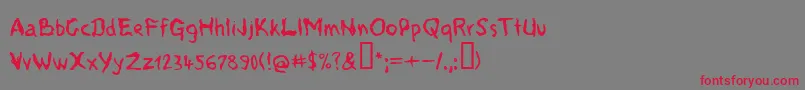 Шрифт Voods ffy – красные шрифты на сером фоне