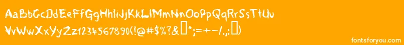 Voods ffy-Schriftart – Weiße Schriften auf orangefarbenem Hintergrund
