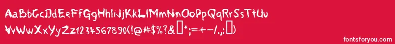 Voods ffy Font – White Fonts on Red Background