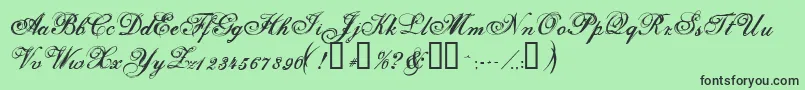 フォントSelfish ffy – 緑の背景に黒い文字