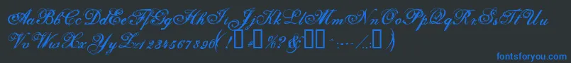 Шрифт Selfish ffy – синие шрифты на чёрном фоне