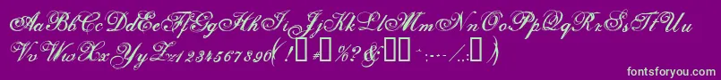 Selfish ffy Font – Green Fonts on Purple Background