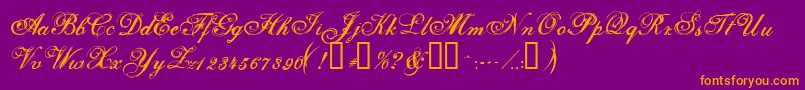 Selfish ffy-Schriftart – Orangefarbene Schriften auf violettem Hintergrund