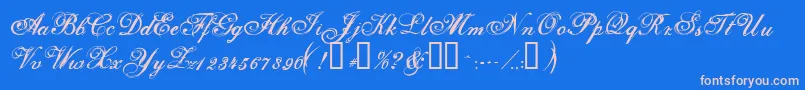 Selfish ffy-Schriftart – Rosa Schriften auf blauem Hintergrund