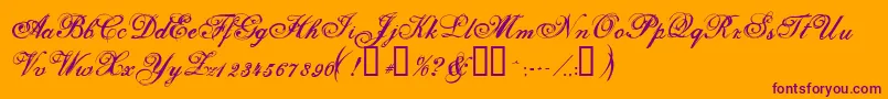 Selfish ffy-Schriftart – Violette Schriften auf orangefarbenem Hintergrund