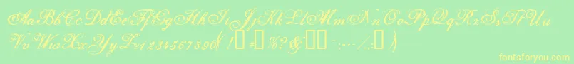 Selfish ffy-fontti – keltaiset fontit vihreällä taustalla