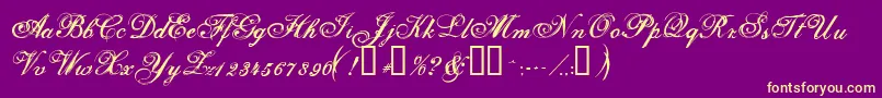 Selfish ffy Font – Yellow Fonts on Purple Background