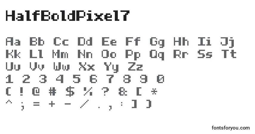 HalfBoldPixel7 Font – alphabet, numbers, special characters