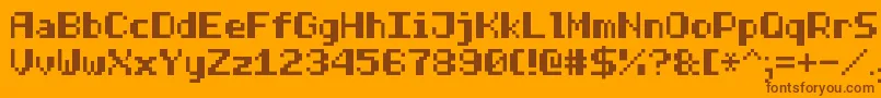 HalfBoldPixel7 Font – Brown Fonts on Orange Background