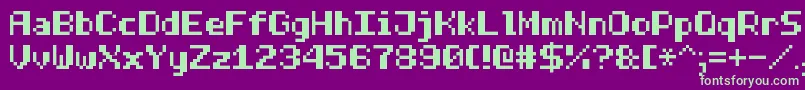 HalfBoldPixel7 Font – Green Fonts on Purple Background