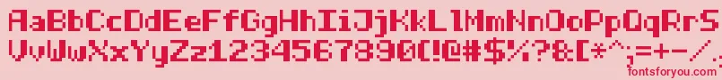 HalfBoldPixel7 Font – Red Fonts on Pink Background