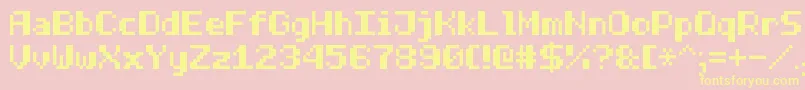 HalfBoldPixel7 Font – Yellow Fonts on Pink Background