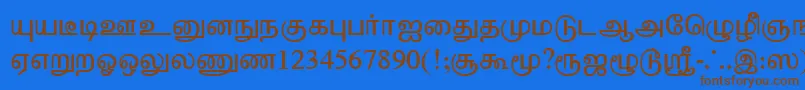 TharminiPlain Font – Brown Fonts on Blue Background