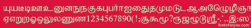 TharminiPlain Font – Green Fonts on Red Background