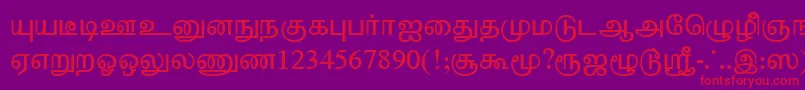 TharminiPlain Font – Red Fonts on Purple Background