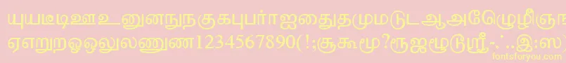 フォントTharminiPlain – 黄色のフォント、ピンクの背景