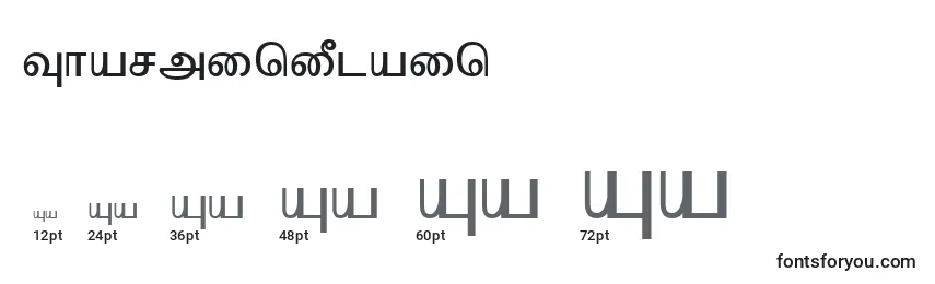 TharminiPlain Font Sizes