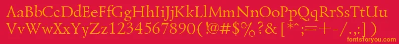 フォントUkrainianlazurski – 赤い背景にオレンジの文字