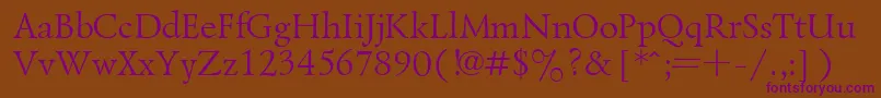 Ukrainianlazurski Font – Purple Fonts on Brown Background