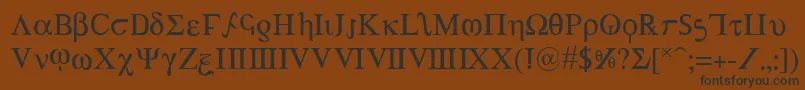 Achv2-Schriftart – Schwarze Schriften auf braunem Hintergrund
