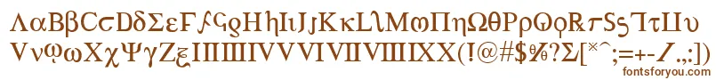 Achv2-Schriftart – Braune Schriften auf weißem Hintergrund