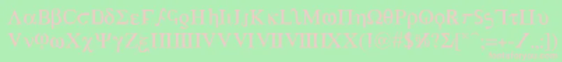 Achv2-fontti – vaaleanpunaiset fontit vihreällä taustalla