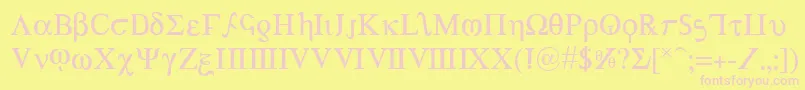 Achv2-fontti – vaaleanpunaiset fontit keltaisella taustalla