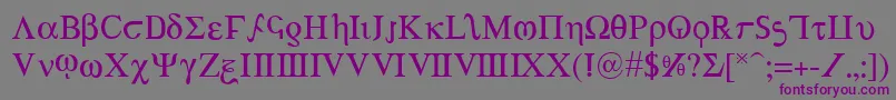 Achv2-fontti – violetit fontit harmaalla taustalla