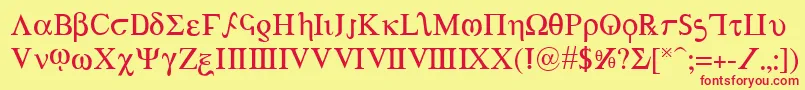 Achv2-fontti – punaiset fontit keltaisella taustalla