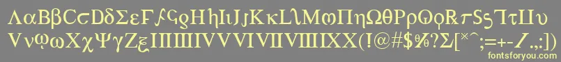Achv2-fontti – keltaiset fontit harmaalla taustalla