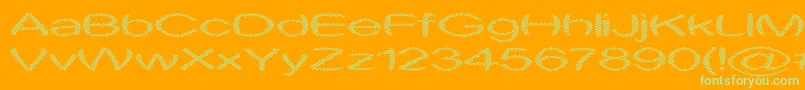 Obtuse1-Schriftart – Grüne Schriften auf orangefarbenem Hintergrund