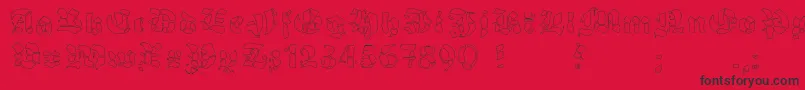 GrobehandFo Font – Black Fonts on Red Background