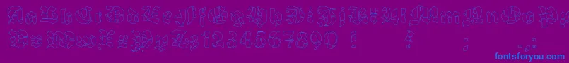 GrobehandFo Font – Blue Fonts on Purple Background