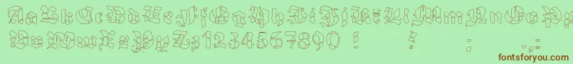 Шрифт GrobehandFo – коричневые шрифты на зелёном фоне