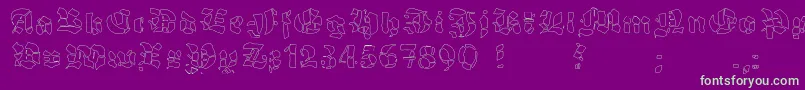 GrobehandFo Font – Green Fonts on Purple Background