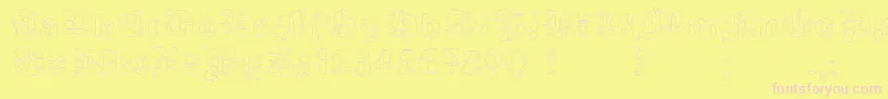 GrobehandFo-fontti – vaaleanpunaiset fontit keltaisella taustalla
