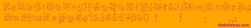 GrobehandFo Font – Purple Fonts on Orange Background