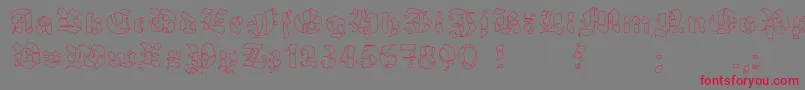 フォントGrobehandFo – 赤い文字の灰色の背景