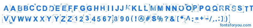 フォントBreakOnThroughToTheOtherSide – 白い背景に青い文字