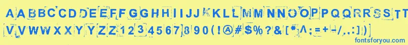 BreakOnThroughToTheOtherSide Font – Blue Fonts on Yellow Background