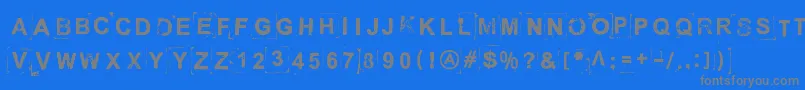 フォントBreakOnThroughToTheOtherSide – 青い背景に灰色の文字