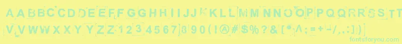 BreakOnThroughToTheOtherSide Font – Green Fonts on Yellow Background