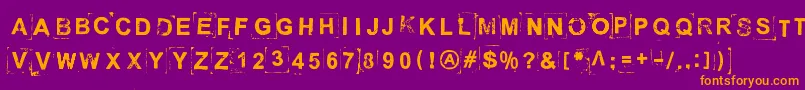Weitere Informationen zur BreakOnThroughToTheOtherSide-Schriftart BreakOnThroughToTheOtherSide-Schriftart – Orangefarbene Schriften auf violettem Hintergrund