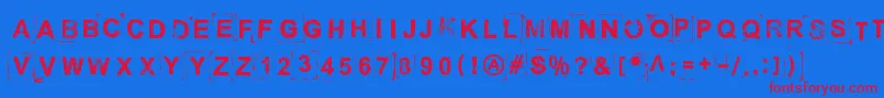 フォントBreakOnThroughToTheOtherSide – 赤い文字の青い背景