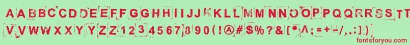 BreakOnThroughToTheOtherSide Font – Red Fonts on Green Background
