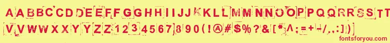 BreakOnThroughToTheOtherSide Font – Red Fonts on Yellow Background