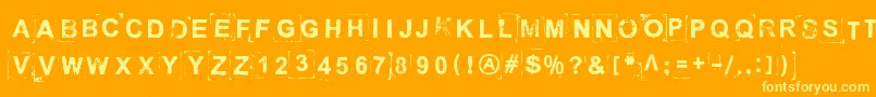 Шрифт BreakOnThroughToTheOtherSide – жёлтые шрифты на оранжевом фоне