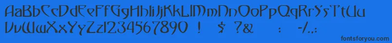 フォント30 – 黒い文字の青い背景