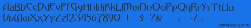 Czcionka 30 – czarne czcionki na niebieskim tle